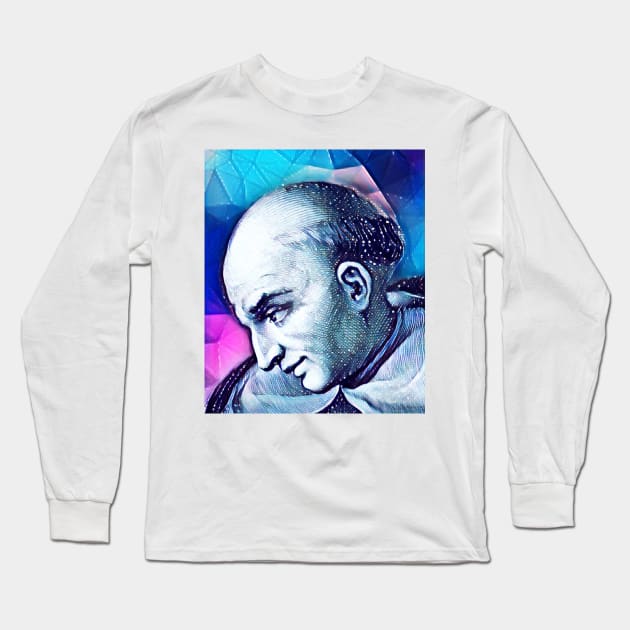 Bartolomé de las Casas Snowy Portrait | Bartolomé de las Casas Artwork 13 Long Sleeve T-Shirt by JustLit